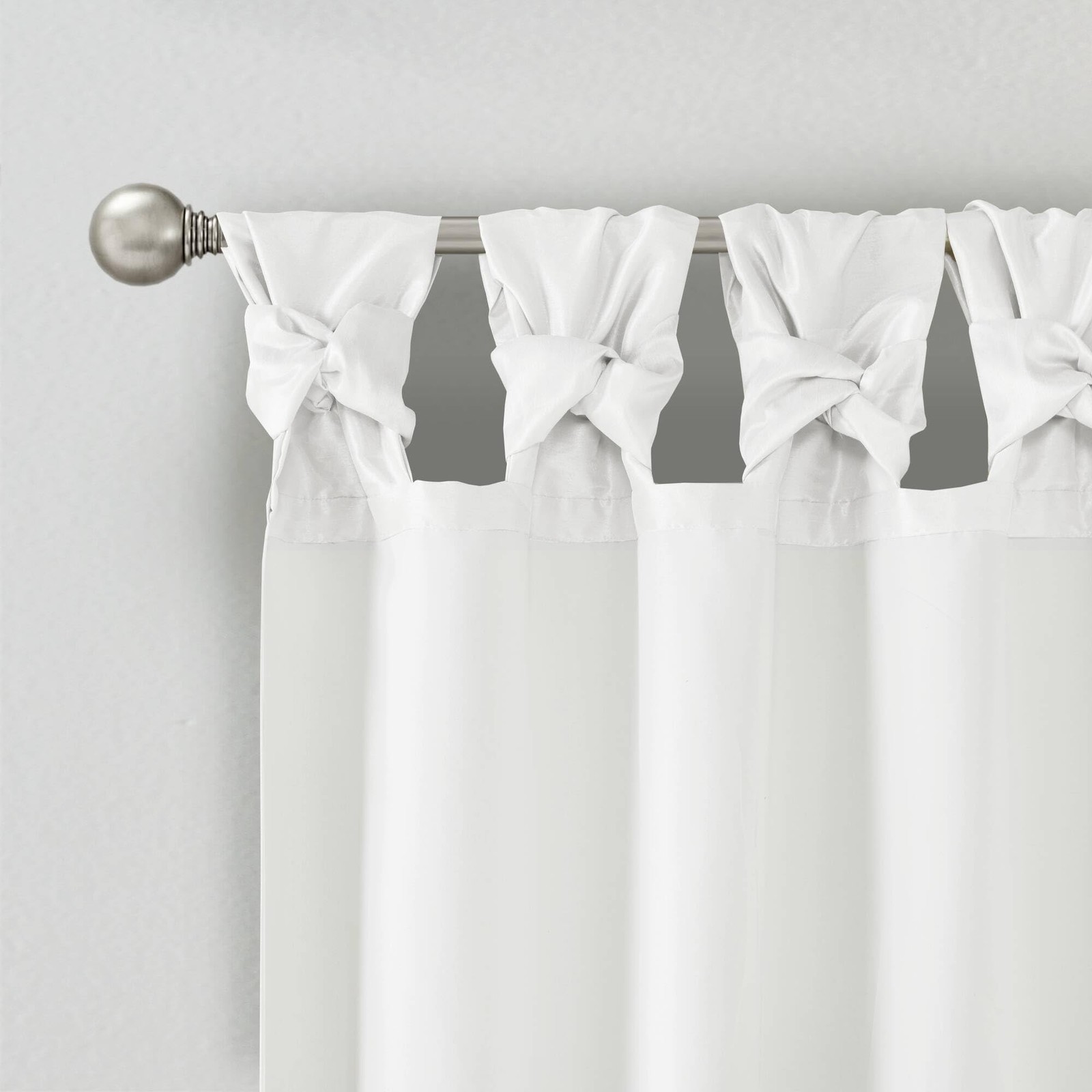 Emilia Faux Silk Single Curtain with Privacy Lining, DIY Twist Tab Top, Room …
