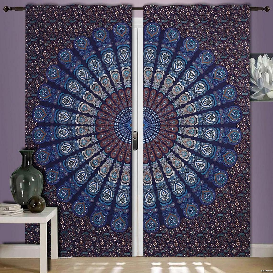 Indian Mandala Tapestry Curtains drapes Wall Hanging Valances Home Décor Curtain