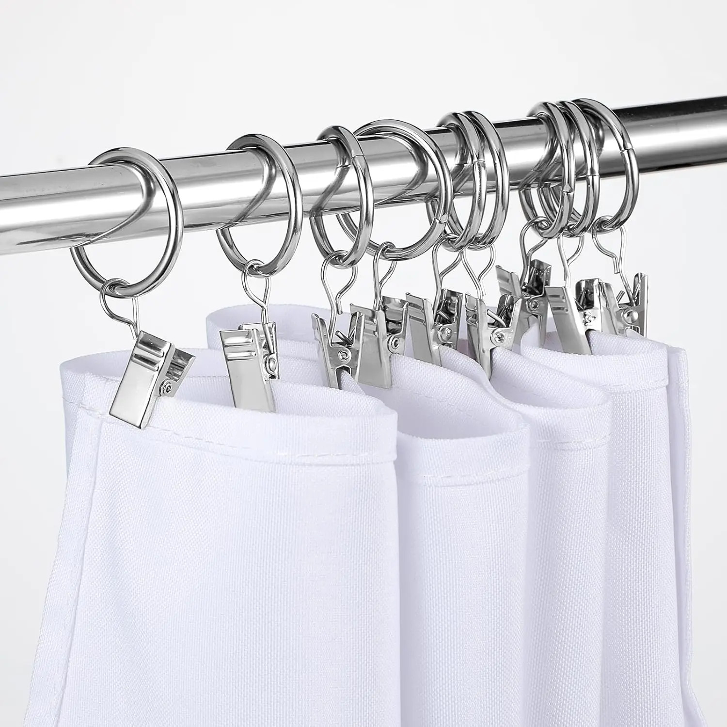 10-50Pcs Metal Curtain Rod Clip Drapery Rings Hooks Retro Bathroom Decorative Ha