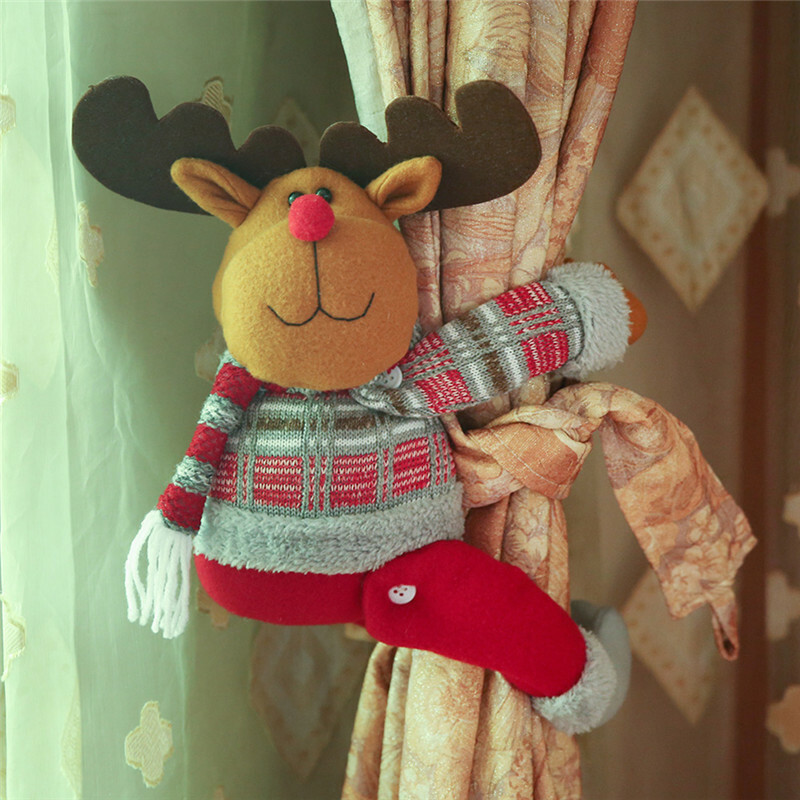 Christmas Home Decor Curtain Clips Holder Xmas Window Ornament Buckle Gifts