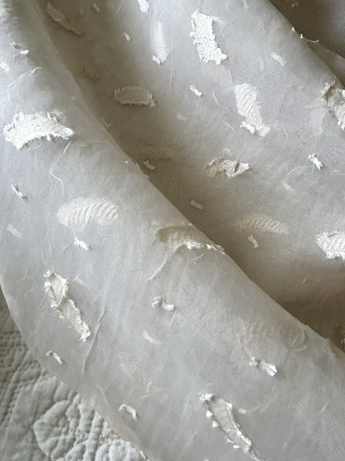 Custom 5 Pc. Valances & Jabots Set Pretty Sheer Fabric Off White