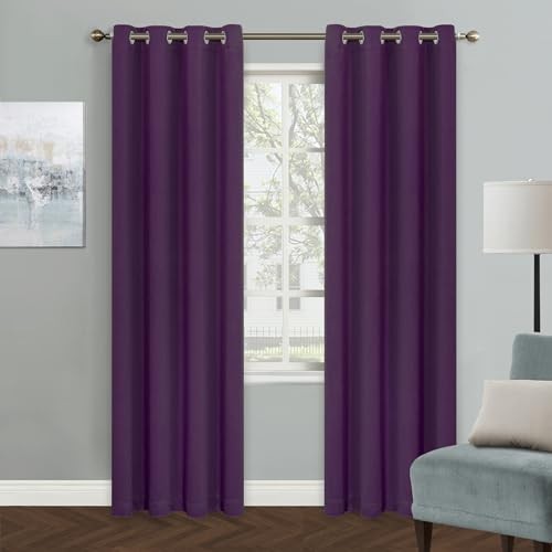 Curtains for Living Room Black Out Curtains for 52″W x 90″L (Pack of 1) Purple