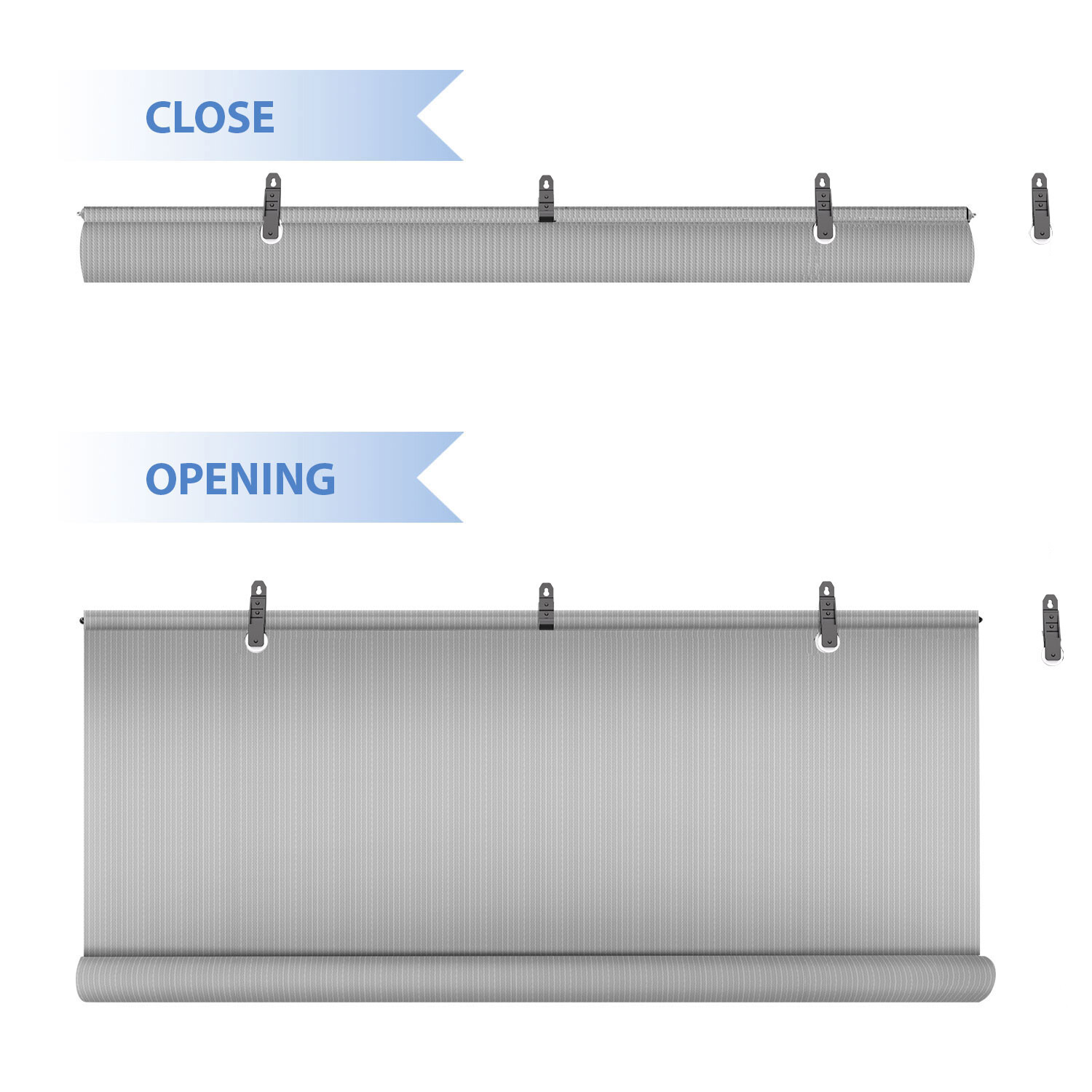Roller up Shades for Patio Deck Porch Pergola Balcony Backyard Outdoor-Grey