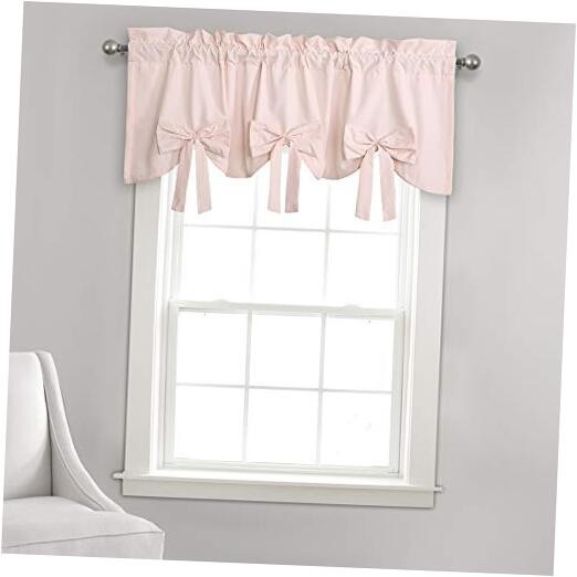 Melody Bow Valance Curtain 52″ W x 18″ L +3″ – 52″W x 18″L (Pack of 1) Blush