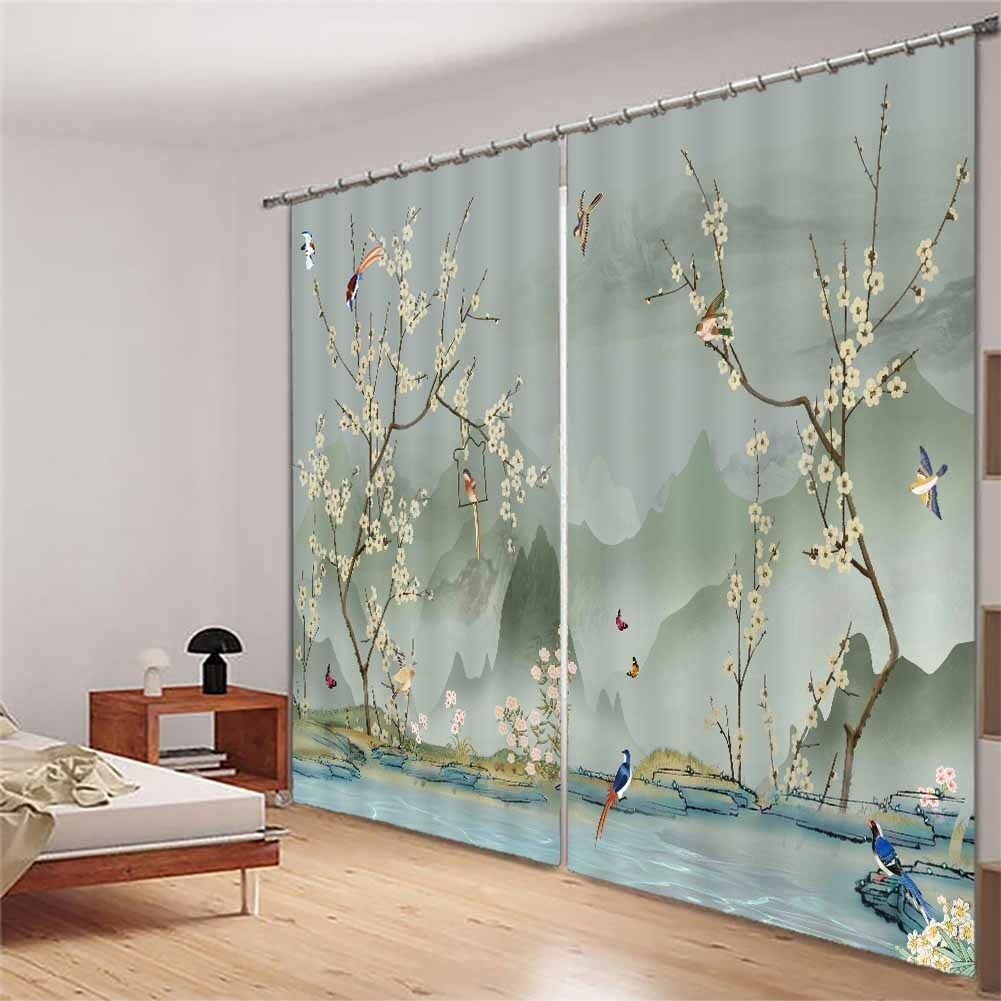 Great Pear Flower Open 3D Blockout Photo Print Curtain Fabric Curtains Window