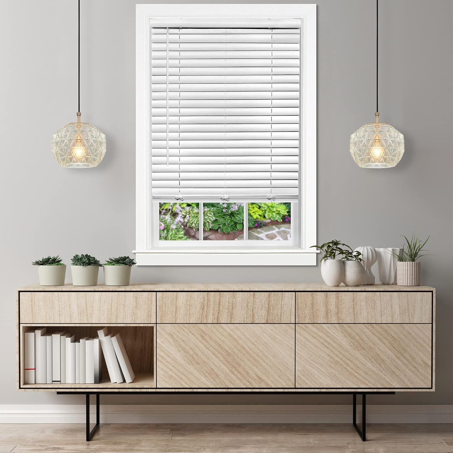 Privacy-Enhancing Cordless Vinyl Blinds – 35″W x 64″H – For Safe Indoor Ambiance
