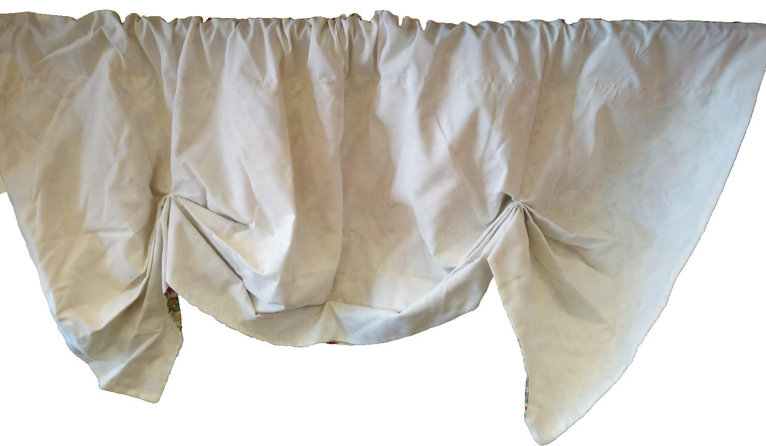 Faux Dual Tie-Up Valance Medallion Print Lined 50″ x 21″ Rod Pocket