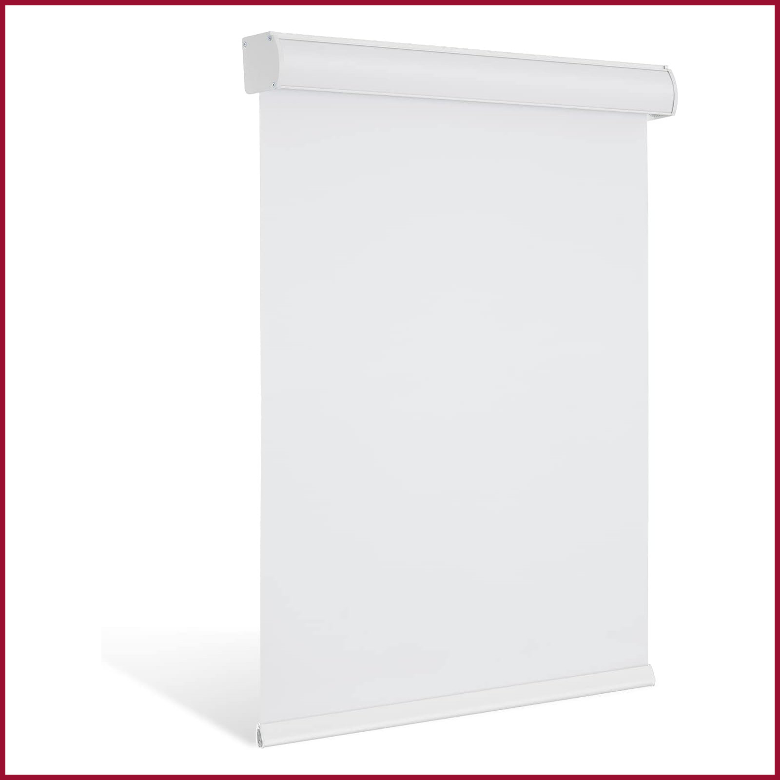 White Blackout Roller Shades Cordless w Valance Room Darkening 48″ W x 72″ H New