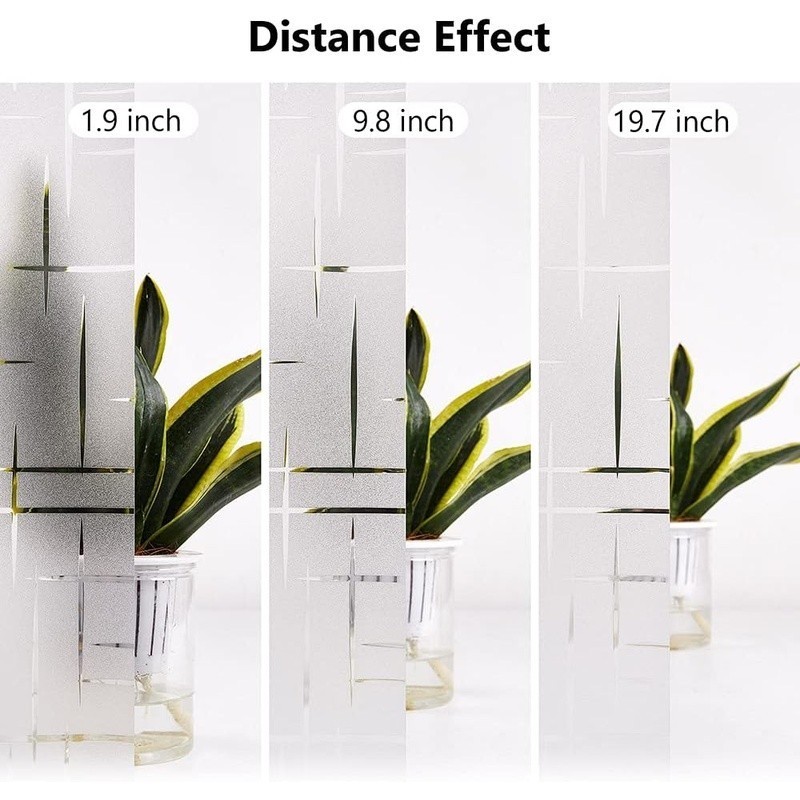 Frosted Window Film Static Cling UV Protection Easy Installation Privacy Decor