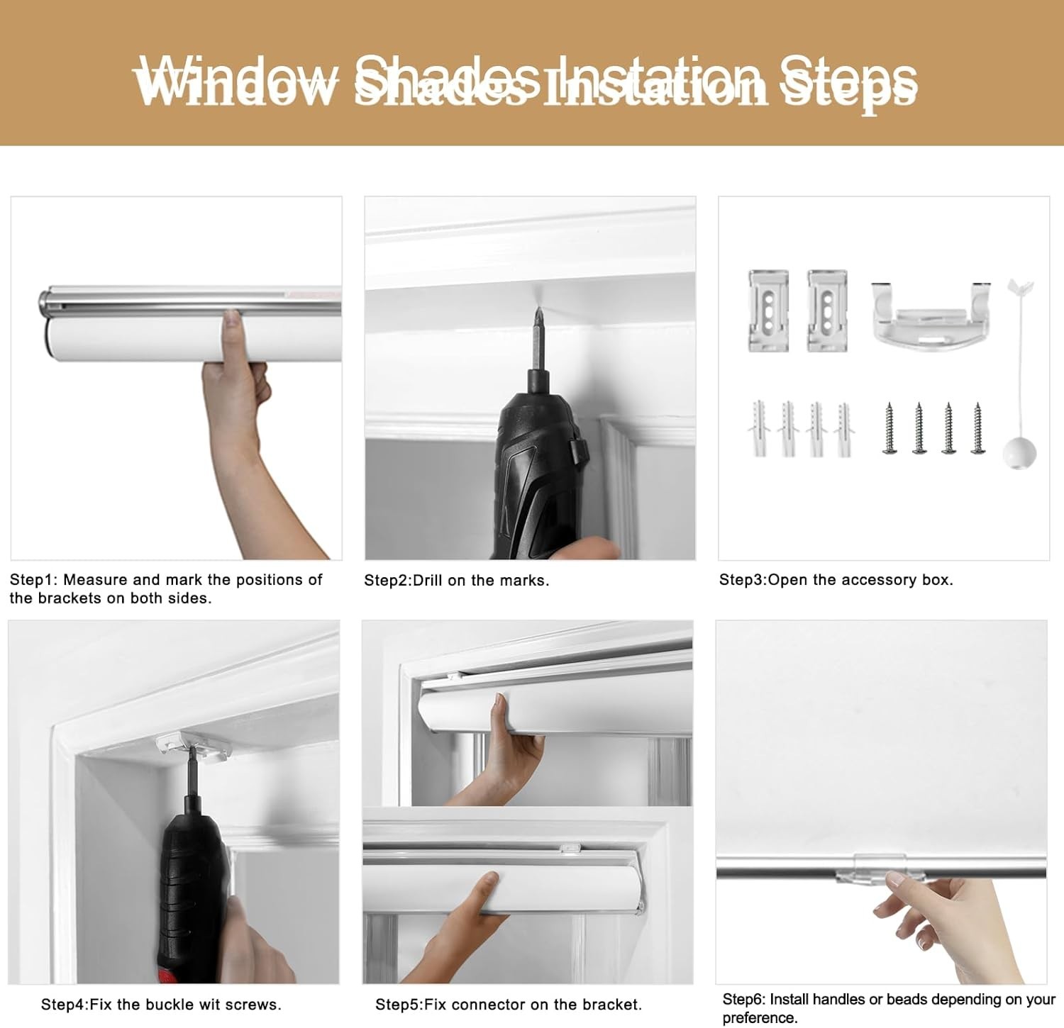 HOMEBOX 100% Blackout Cordless Roller Window Shades, WHITE, 24in W x 72in L