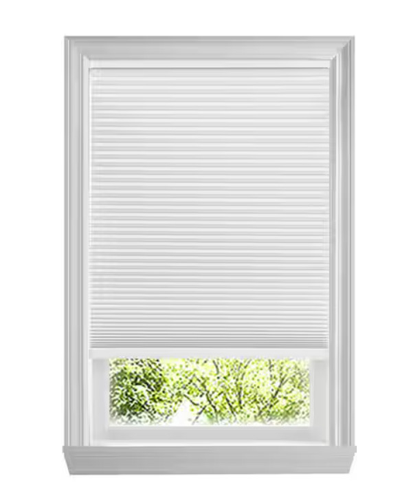 Shadow White Cordless Blackout Cellular Shades for Windows – 45 in. W x 64 in. L