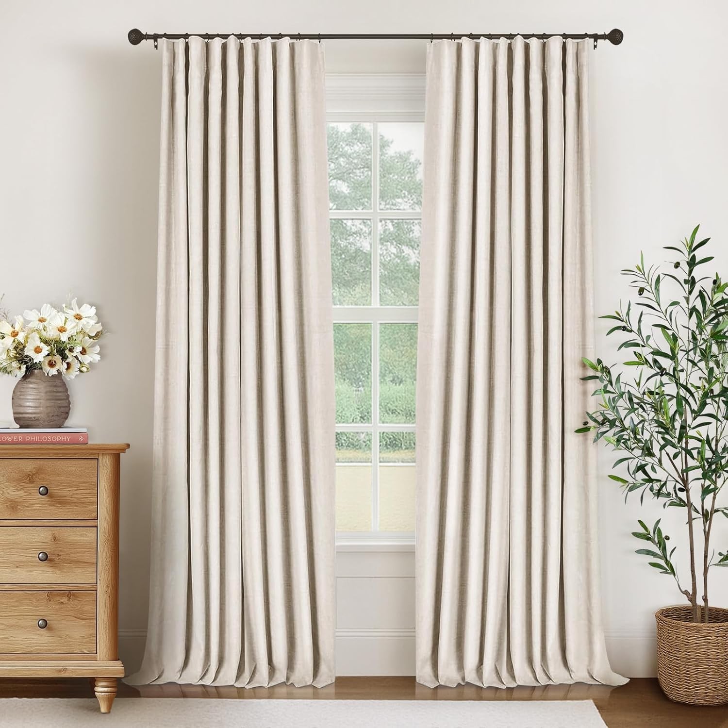 100% Blackout Curtains Thermal Insulated Drapes for Bedroom Living Room