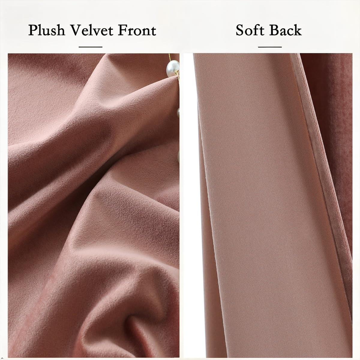 Wild Rose Pink Velvet Curtains 62″x96″ 2 Panels, Light Blocking, Rod Pocket