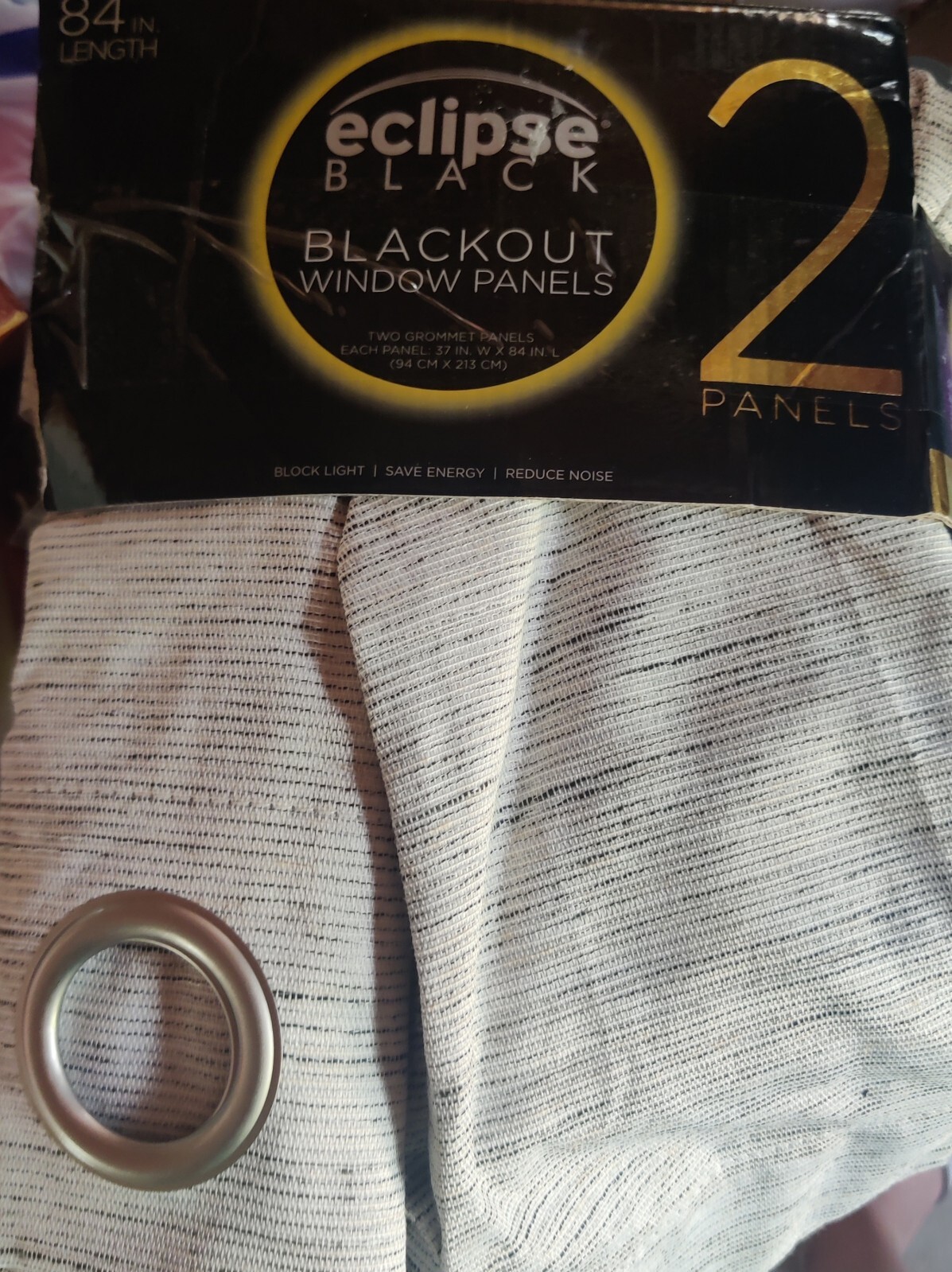 Pair of Eclipse Blackout Window Curtains (2 Panels) Gray 42 x 84 🆕