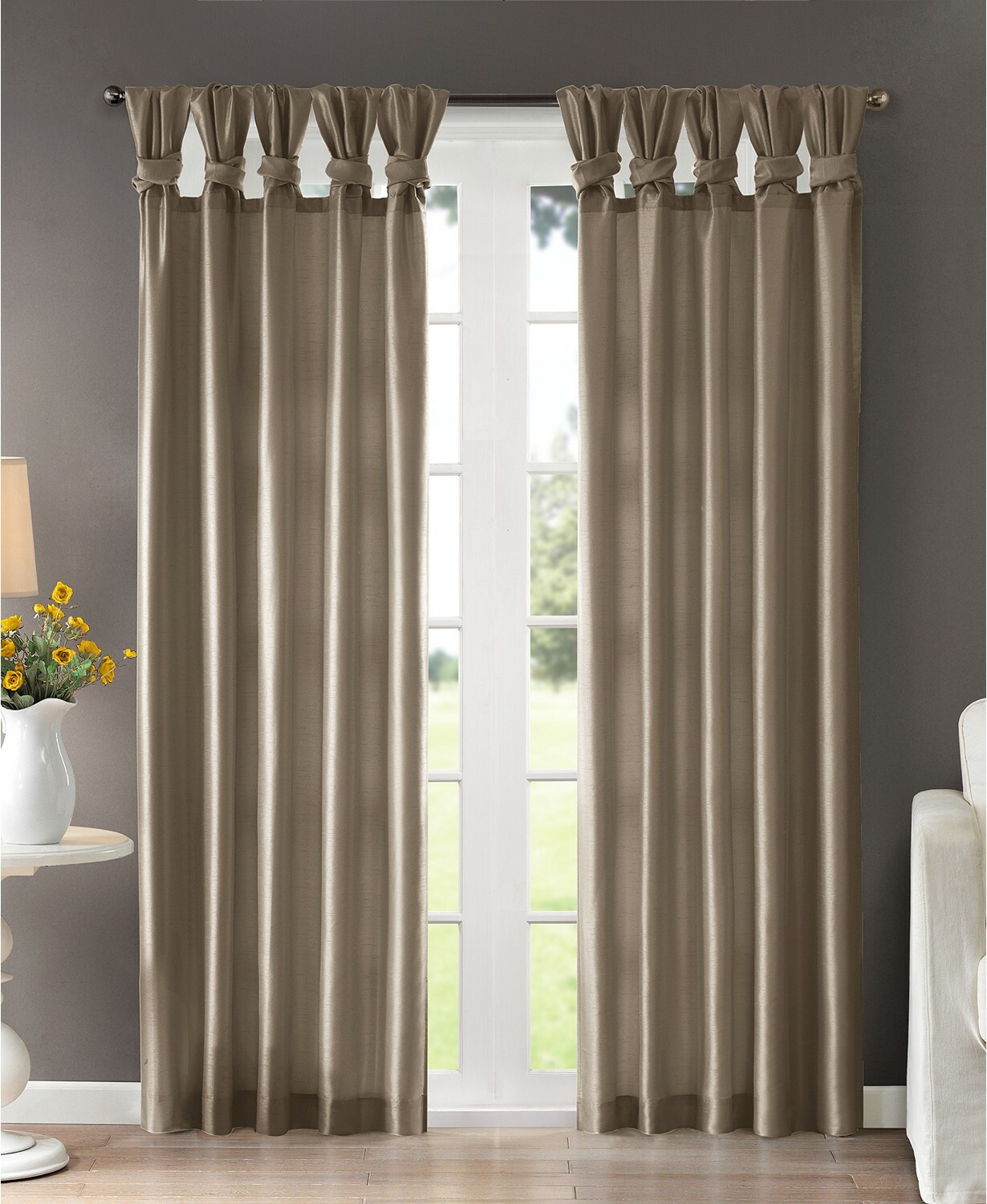 Madison Park Emilia 50″ X 95″ Faux Silk Twisted Tab Window Panel T4101092