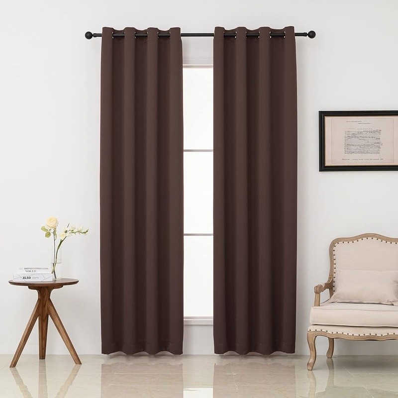 Blackout Curtains Thermal Insulated Soundproof Room Darkening Drapes 100pct Poly