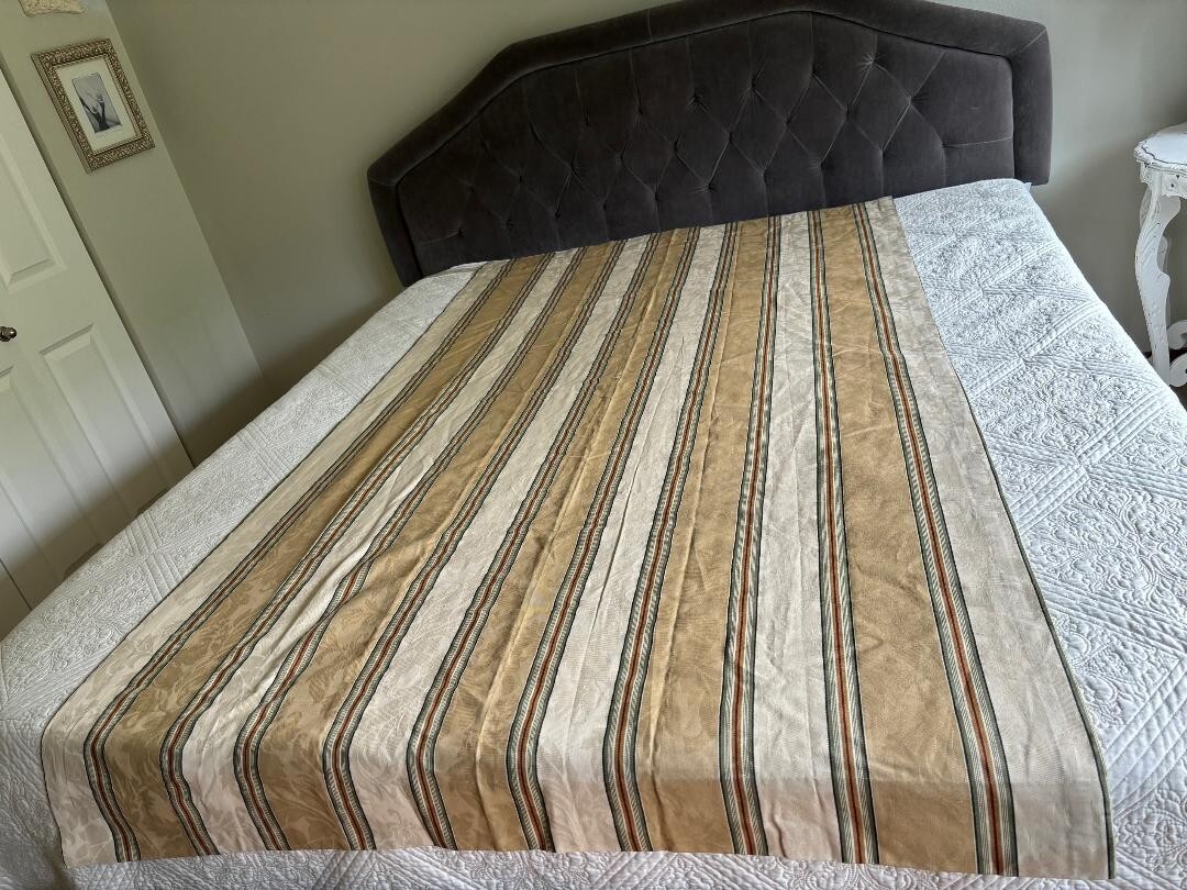 WAVERLY ~CAPULET STRIPED PARCHMENT LINED CURTAIN PANEL #354