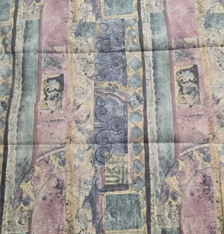 Croscill Benetello? Abstract Pastel Drapery Curtains Lined 40×86″ Set of 3 GREAT