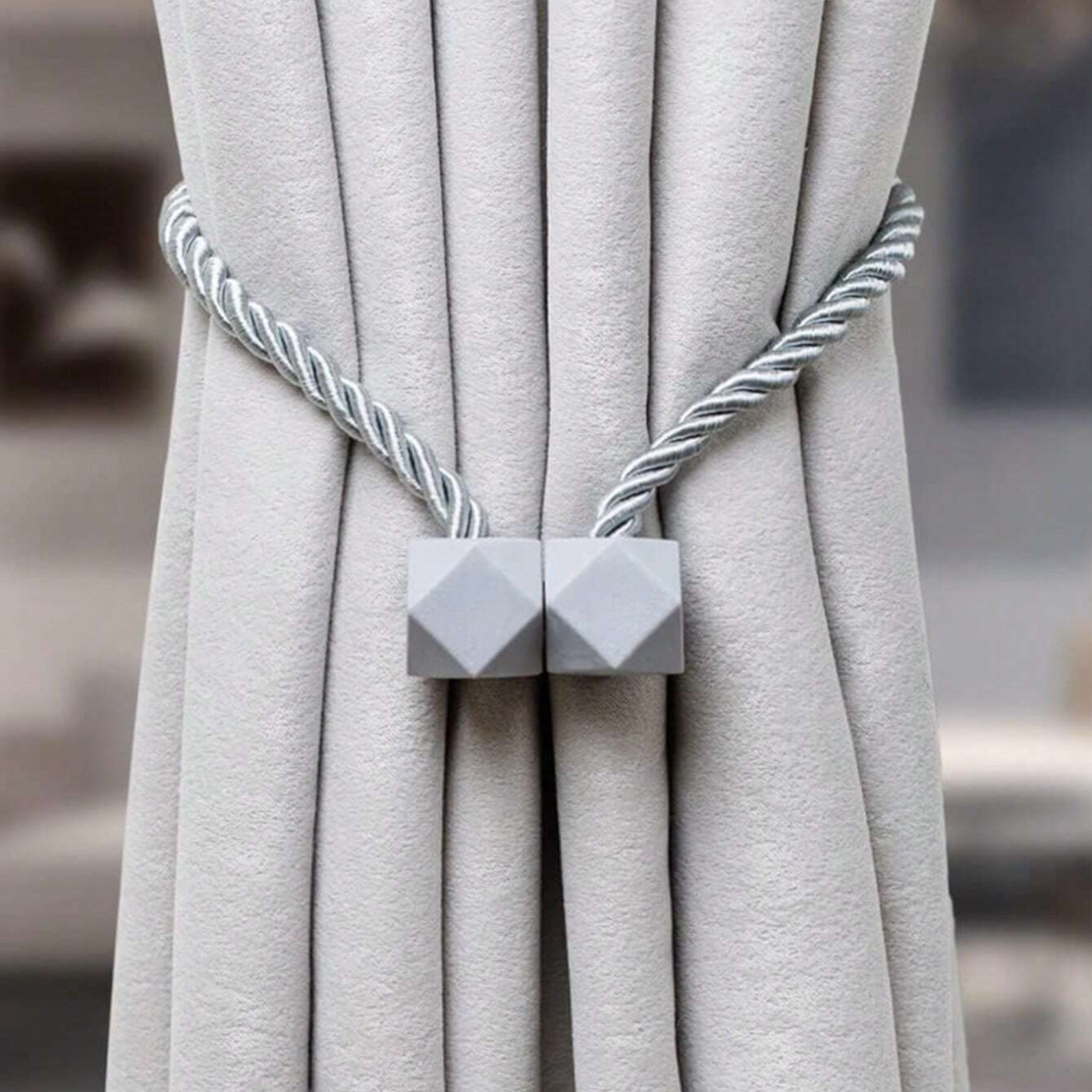 2X Magnetic Curtain Tiebacks Tie Backs Buckle Clips Weave Rope Holdbacks NEW