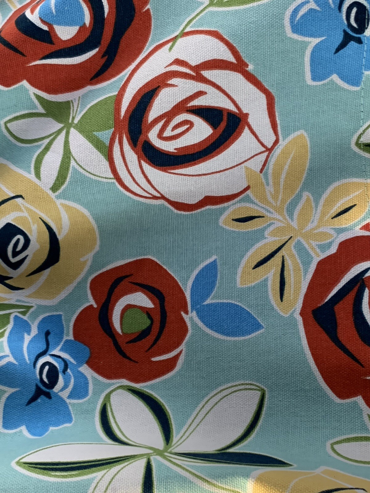 Vintage Retro 1950’s Abstract Floral Valance. Blue, Green, Red, Yellow. New