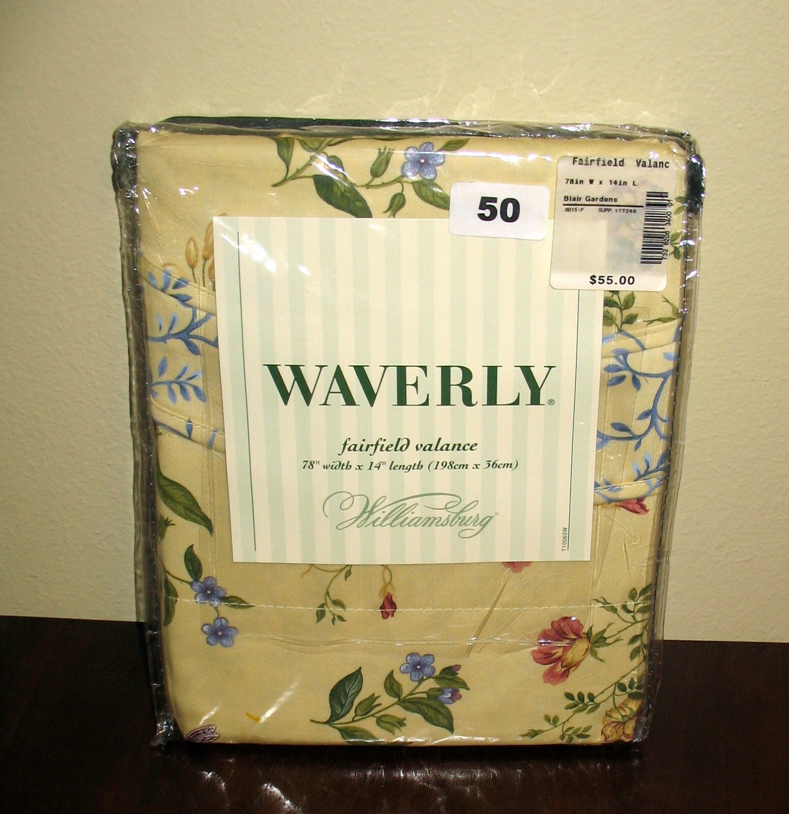 Waverly Fairfield Window Valance Williamsburg Flowers Butterflies 78″ x 14″ NIP