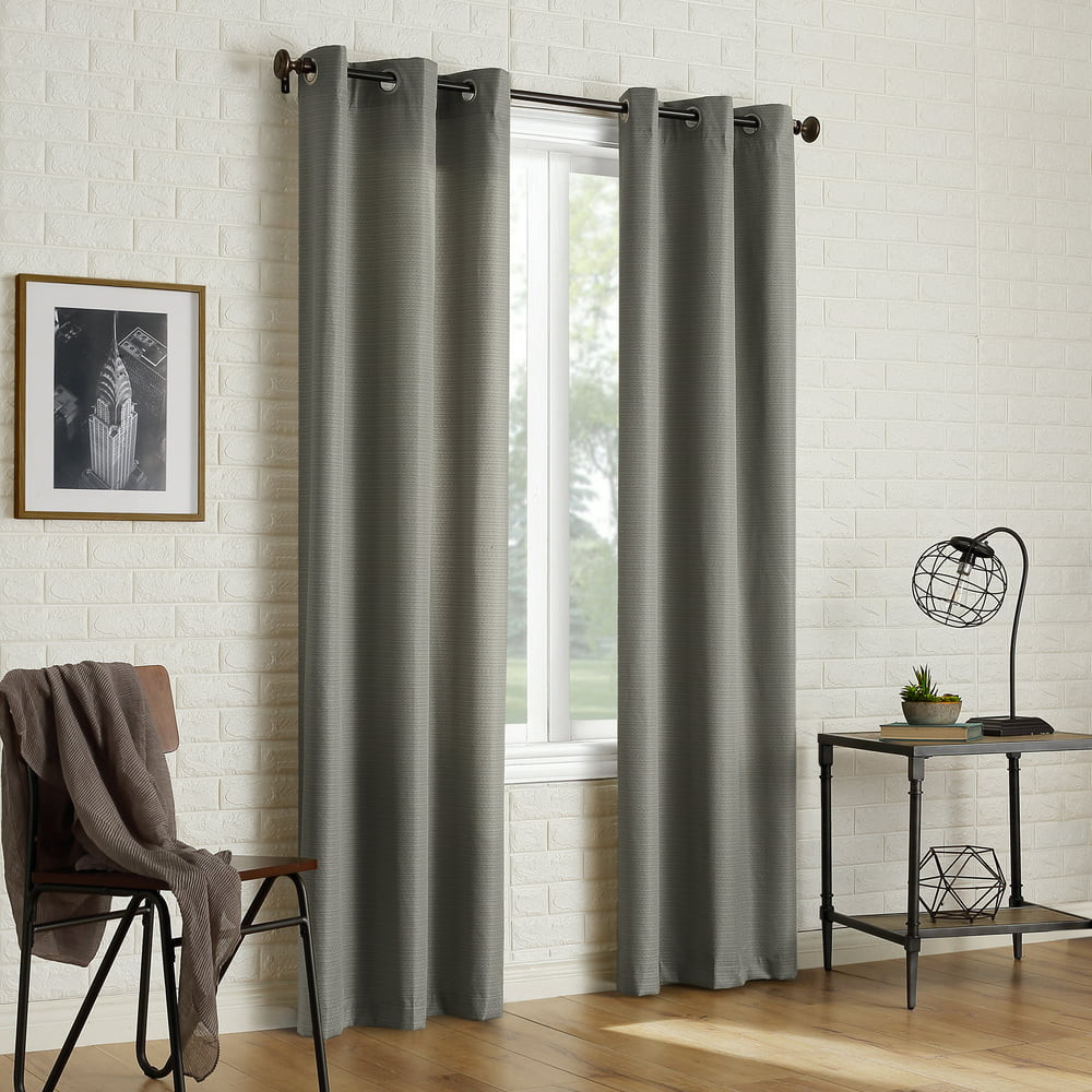 Thermal Insulated Grommet Curtain Panel Pair Drapes Home Decor 2Pack Gray40″X84″