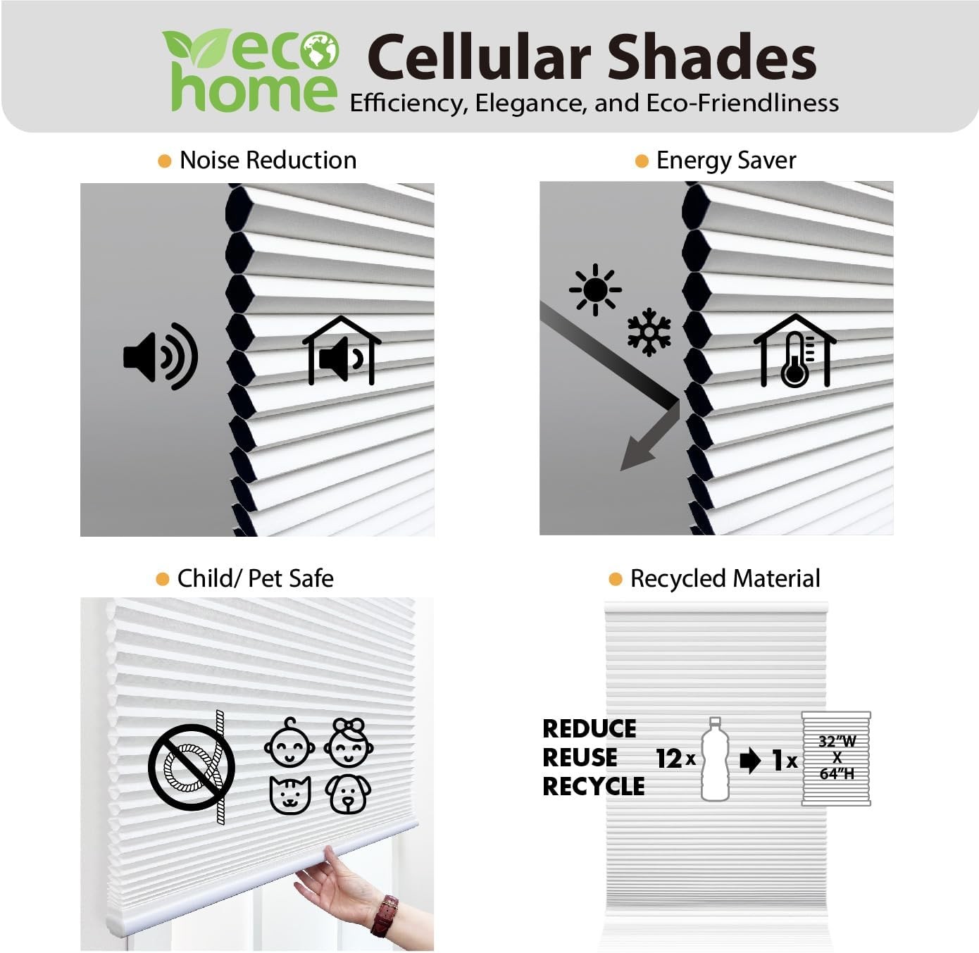 Cordless Blackout Cellular Shade 72×50 Anchor Gray – Outside Mount