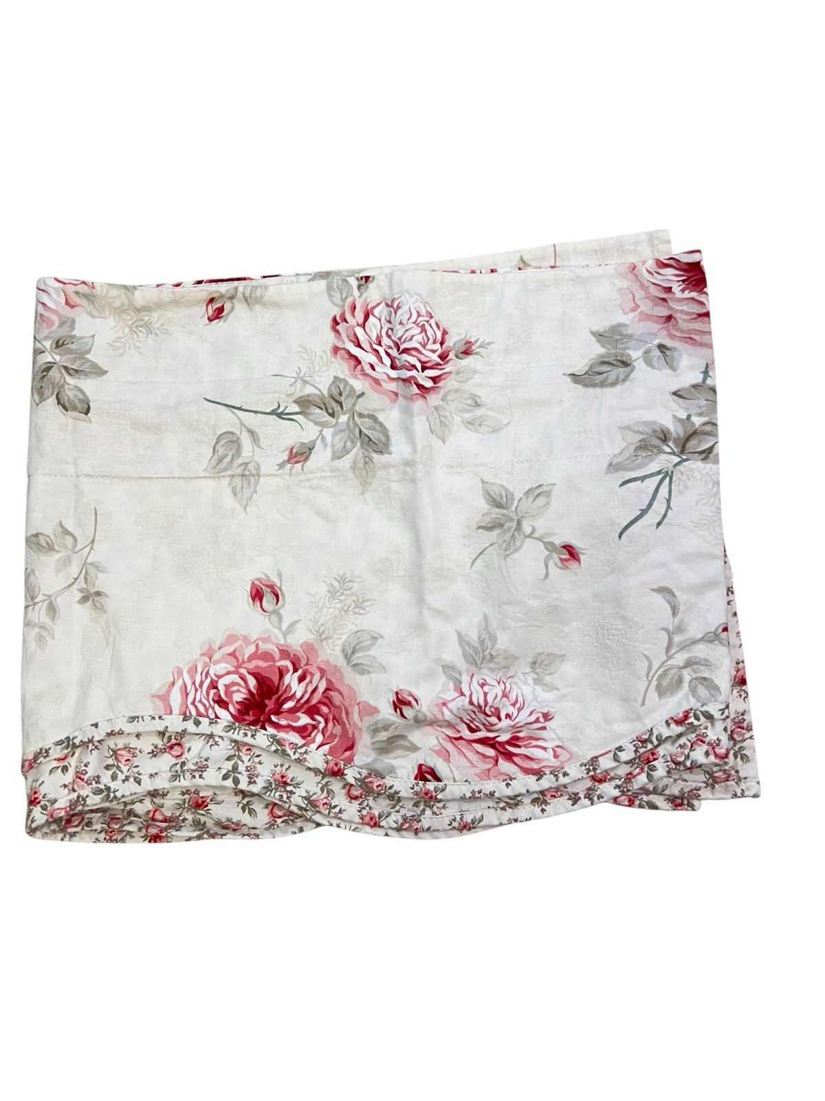 2 Waverly Valances Curtain Floral Cabbage Rose Shabby Chic 73” X 15”