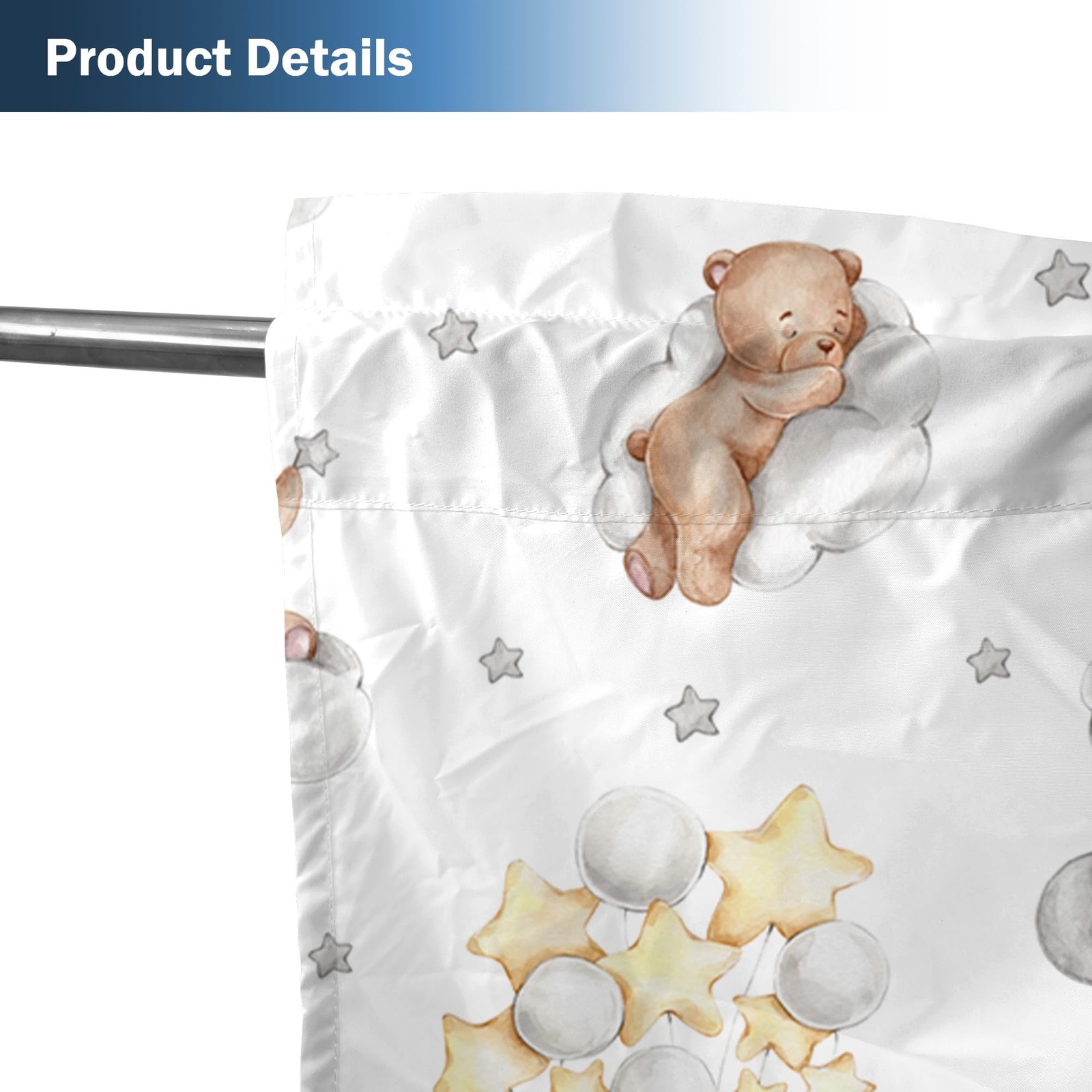 Bear Themed Curtains for Kids Boys Girls Kawaii Sleeping Bears Cloud Balloon …