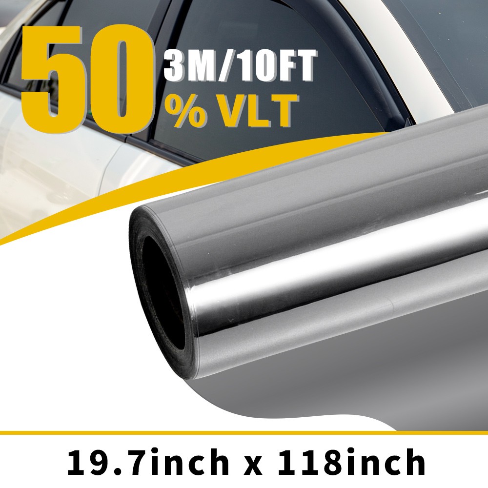 Static Cling Window Tint Film 50% VLT 20″ x 10ft/16ft Feet Car Home Office Glass