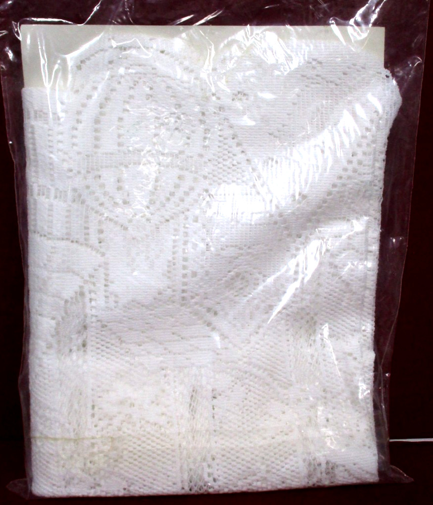 VINTAGE Heritage Fine Lace Valance Birdhouse Ready-Made Curtain White 60″x14″