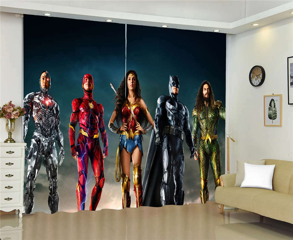 Golden Red Robe Justice Alliance Printing 3D Blockout Curtains Fabric Window