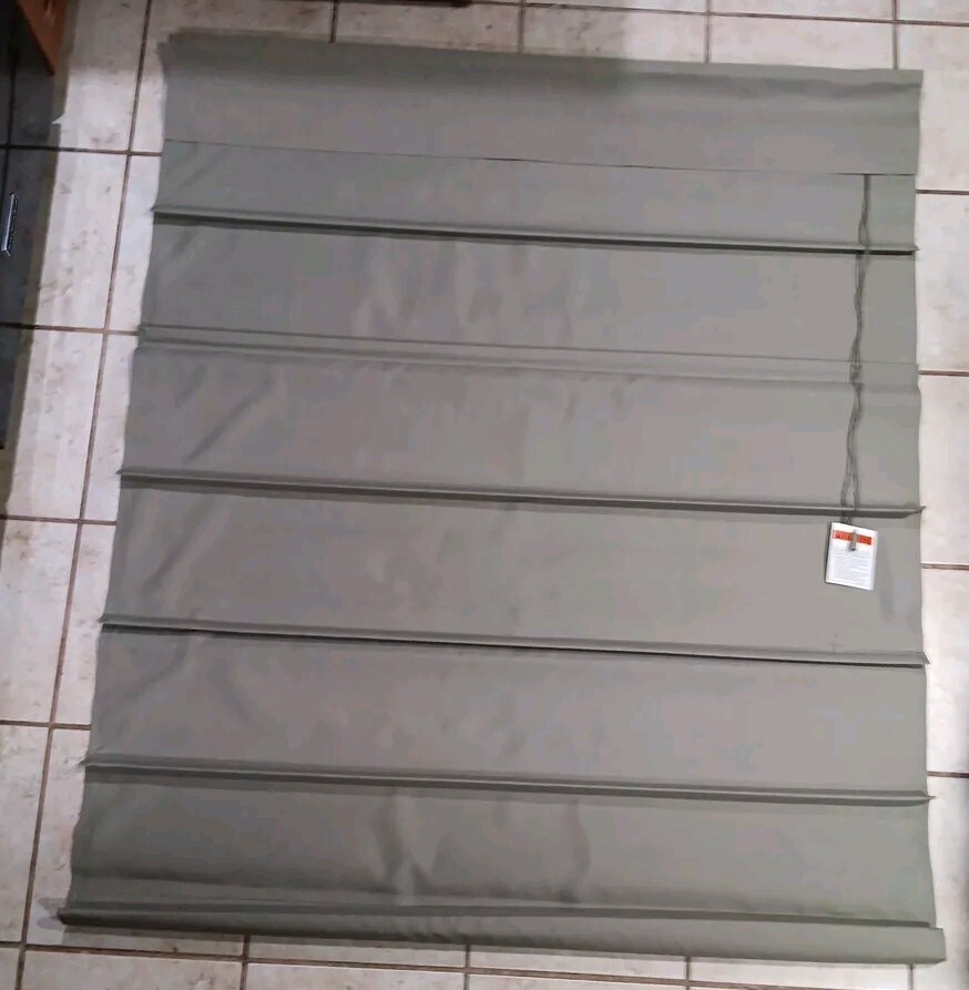 New 47 x 64 in Rica Fabric Roman Shade Gray & Hardware RN93677 CRCB008 JCP 47×64