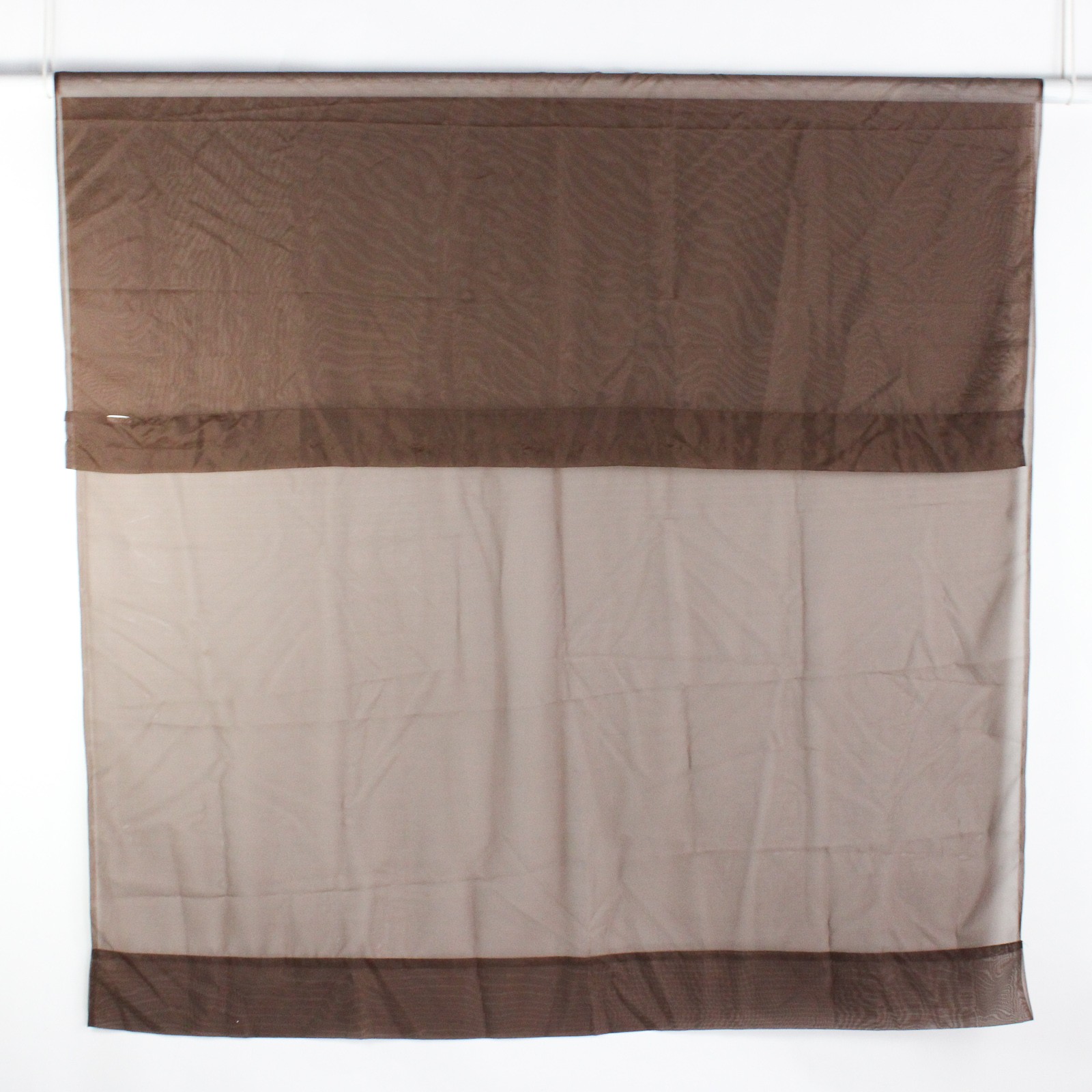 Unbranded Solid Chestnut Brown Color Sheer Curtains Simple 45″ x 60″