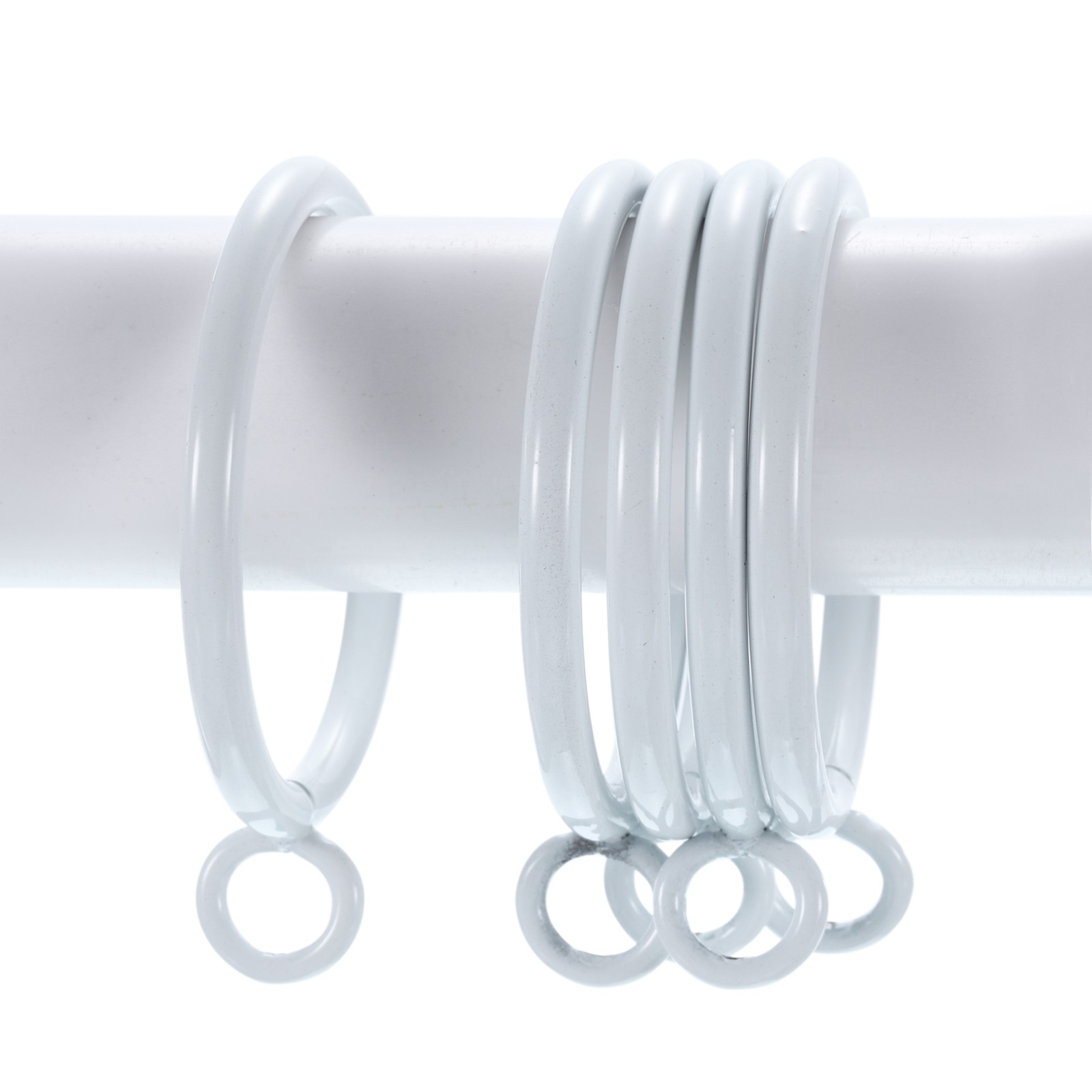 14 PCS Curtain Rod Rings with Eyelets Metal 1.8-Inch White