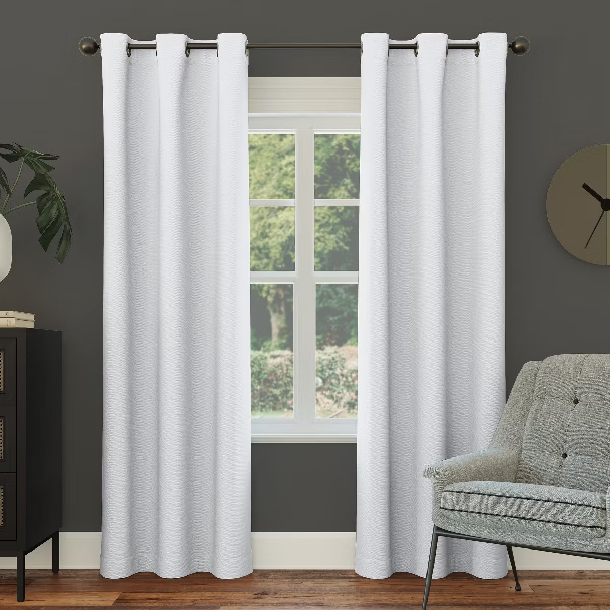40″x63″ Sun Zero Blackout Kenneth Energy Saving Grommet Curtain Panel Oyster Whi