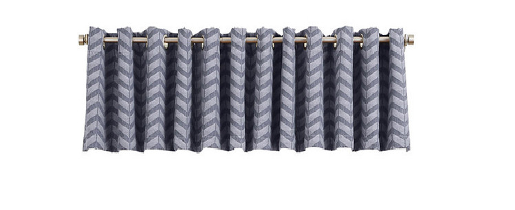 Sun Zero Cadiz Chevron Grommet-Top Lined Valance 50″W X 18″L Ink New