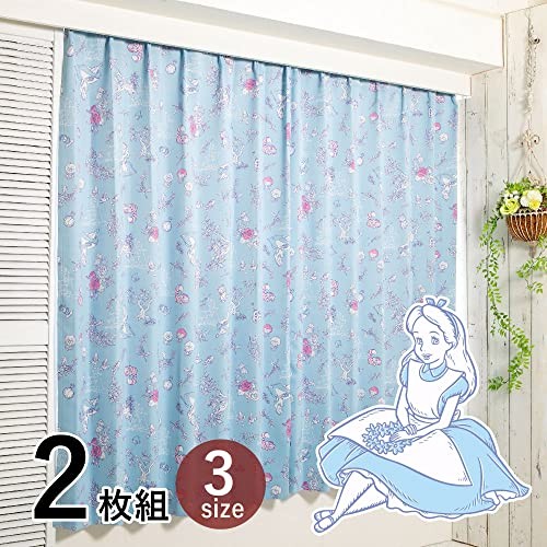 Disney Alice in Wonderland Grade 2 Blackout Thermal Curtains Set of 2 100 x 135c