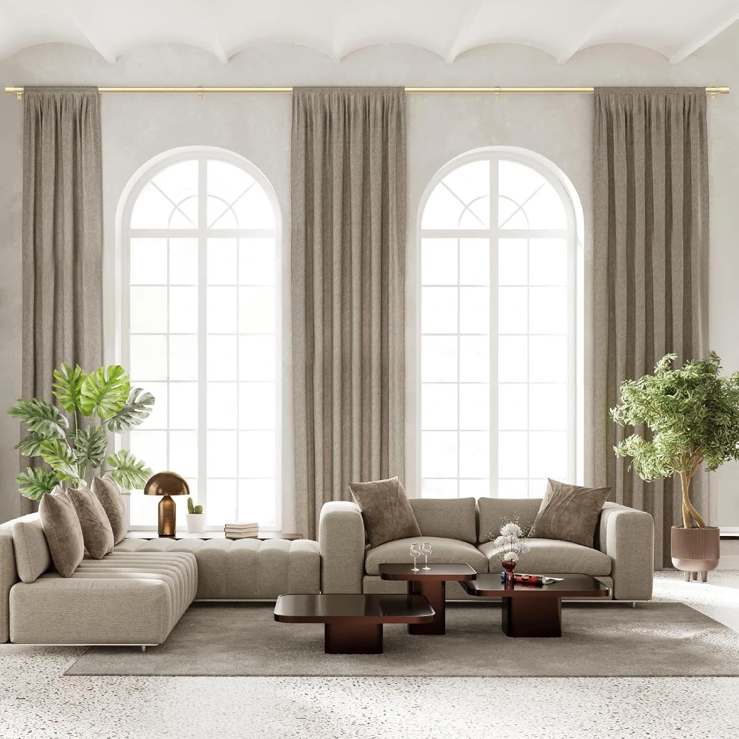 Versatile Gold Metal Curtain Rods 32-240 Inches – Perfect for Any Decor Style