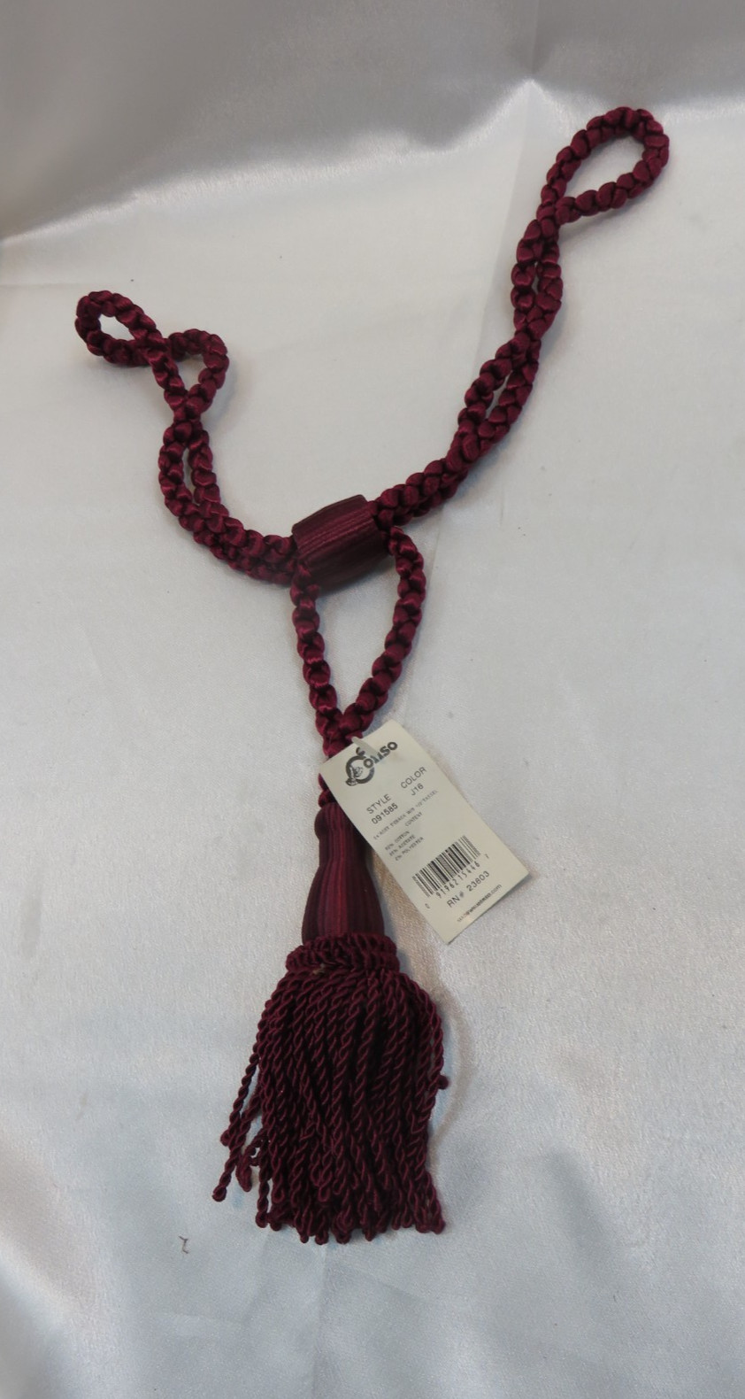 CONSCO Curtain – Chair Tie Back 24″ Tassel – Burgundy New with Tags