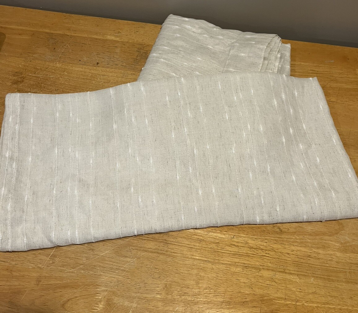 2 Ralph Lauren Linen Sheer Panels Window Curtains 52 X92” Natural