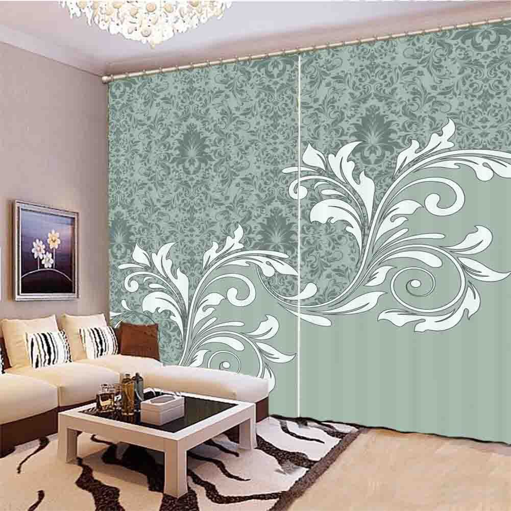 Blossom Block White Bud 3D Curtain Blockout Photo Printing Curtains Drape Fabric