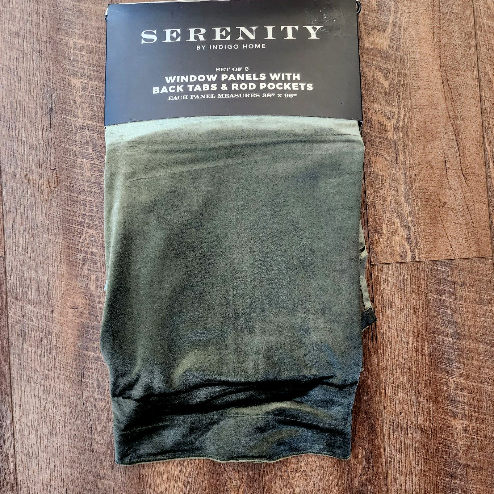 Serenity Velvet Curtains Set of 2 38×96 Moss Loden Green Panels Luxury Drapes