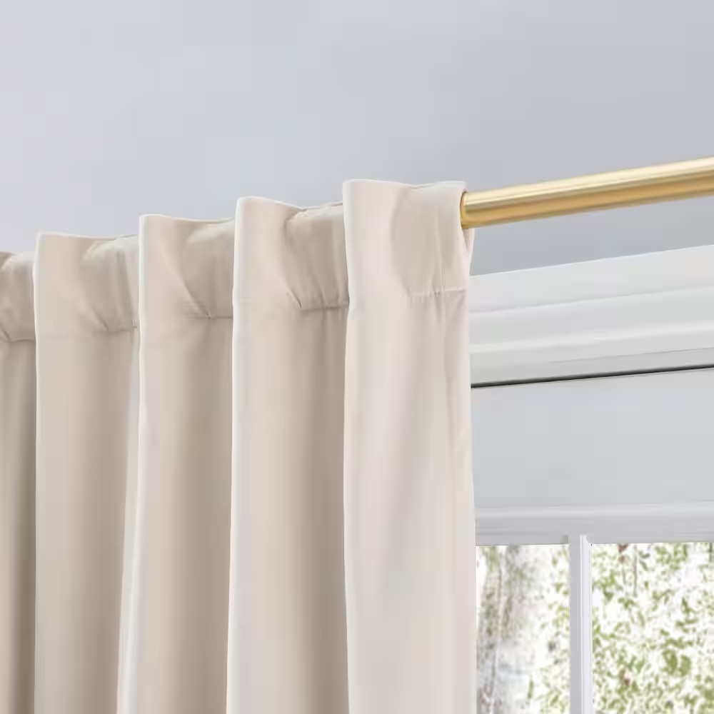 Premium Velvet Champagne Solid 50 In. W X 84 In. L Rod Pocket with Back Tab Room