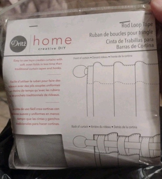 Dritz Home Creative Woven Curtain Rod Loop Tape 4 Inch 6 Yds White Sealed 44500