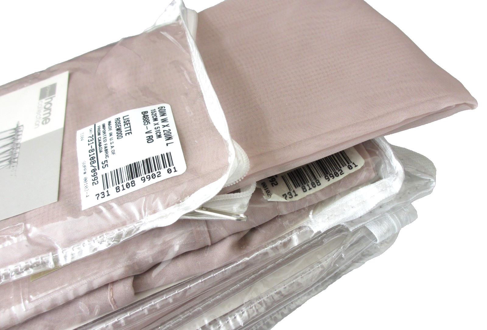 JC Penney Home Lisette Ascot Valances LOT 6 Rosewood Sheer Toppers NWT X6 PCS