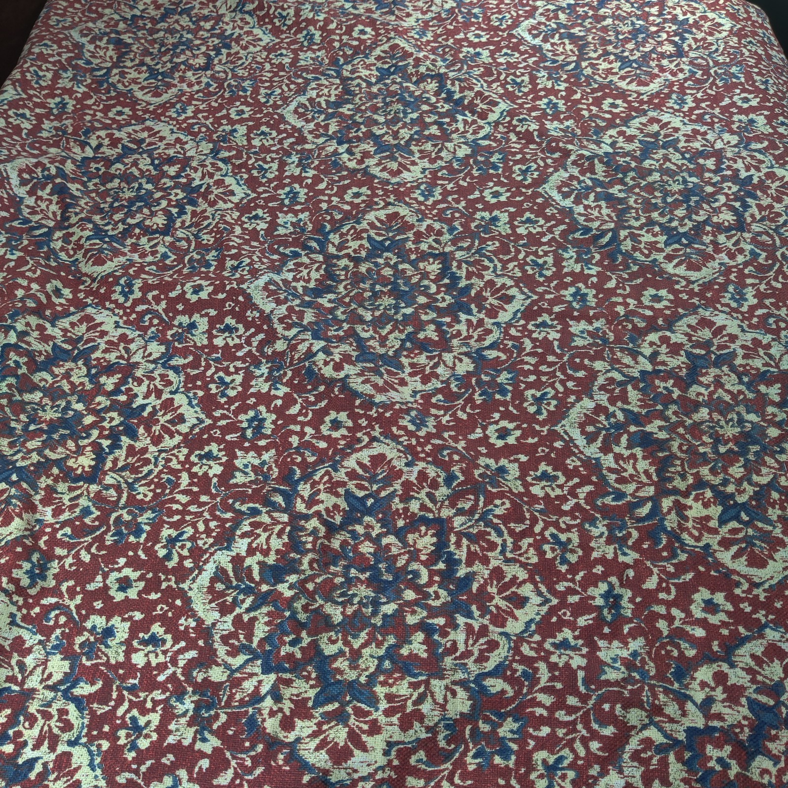 Waverly Tabriz Crimson Curtains Panels 49×83 Jacobean floral Kalamkari Indienne