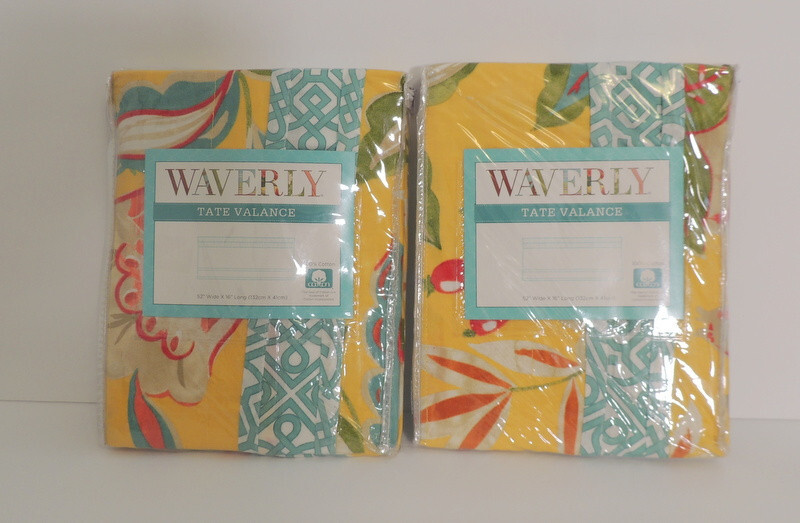 2 Waverly Tate Valance Curtains 52″ Wide X 16″ Long Fits Upto 2 1/2″ Rod