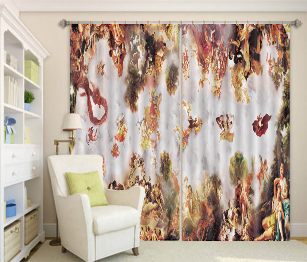 Many People Abstract 3D Curtain Blockout Photo Printing Curtains Drape Fabric