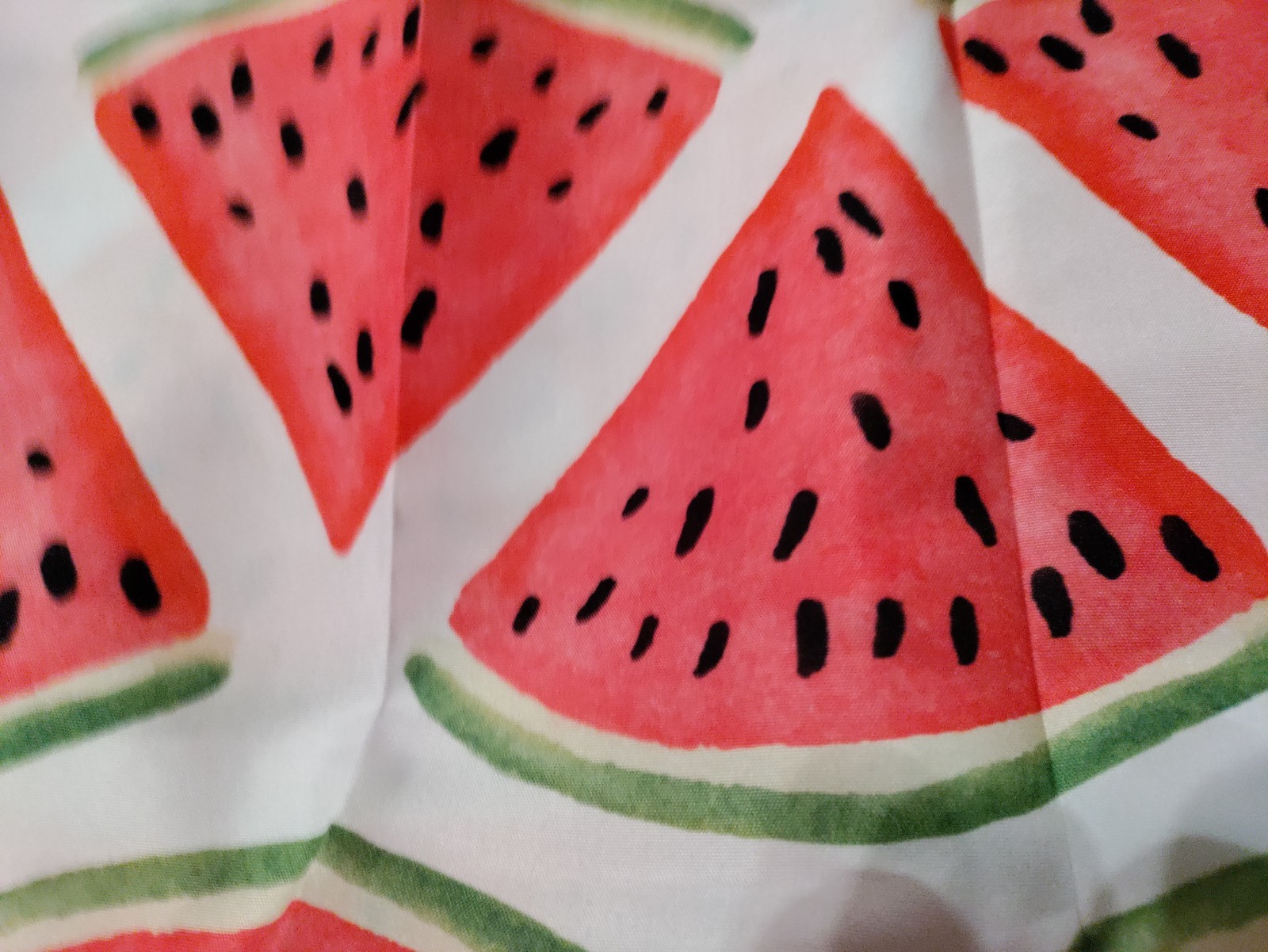 Watermelon Slice Print White Pink Green Black 56×84 window curtains